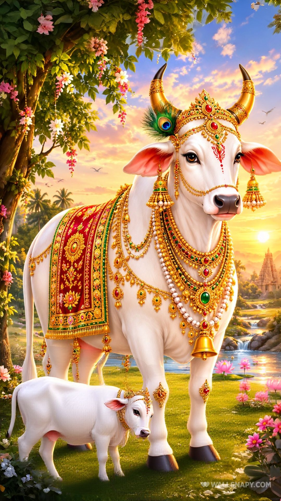 1080x1920 Sacred gomatha with calf HD devotional image