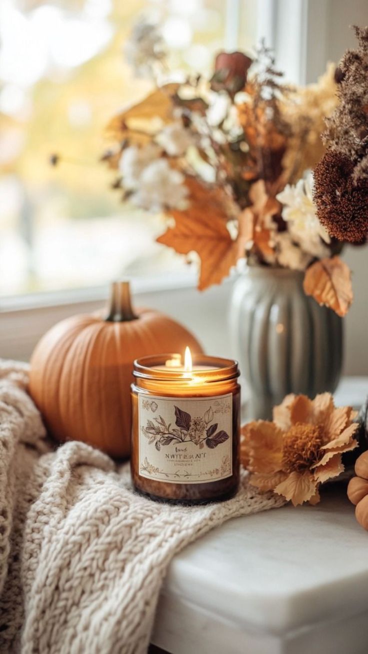 736x1308 Autumn flatlay. Weather wallpaper, Candle photohoot, Fall aesthetic wallpaper