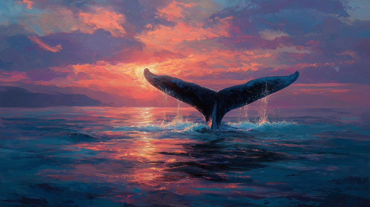 1200x673 Sunset Whale Fluke Mural Wallpaper
