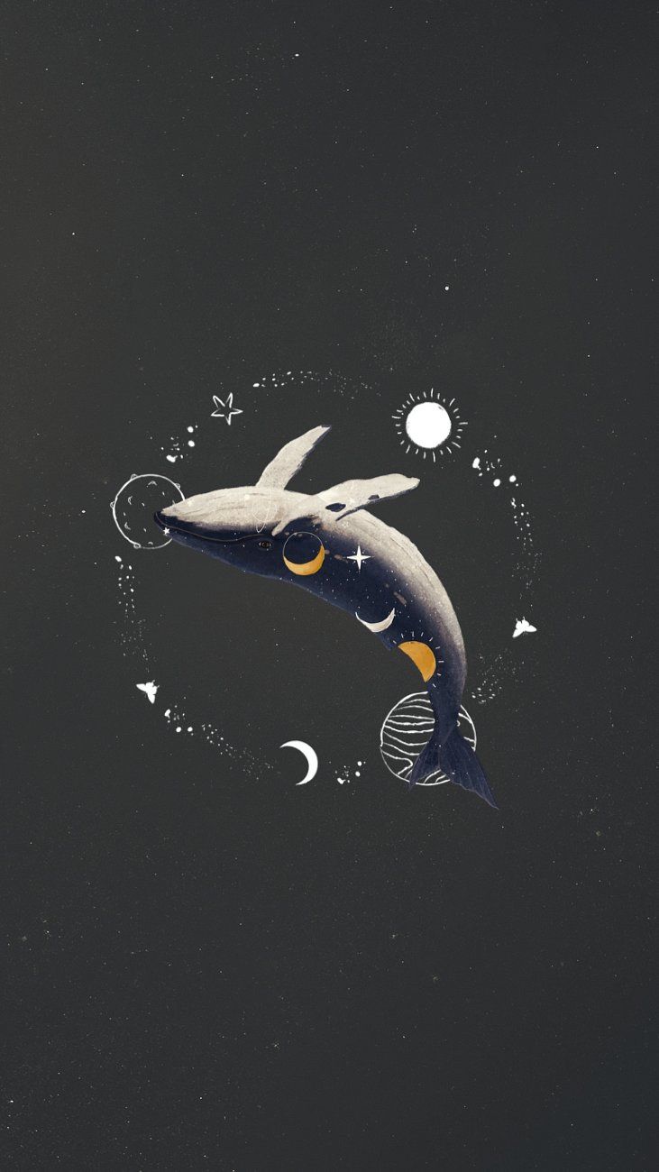 731x1300 Space Whale iPhone Wallpaper Image. Download Free Design Resources on rawpixel