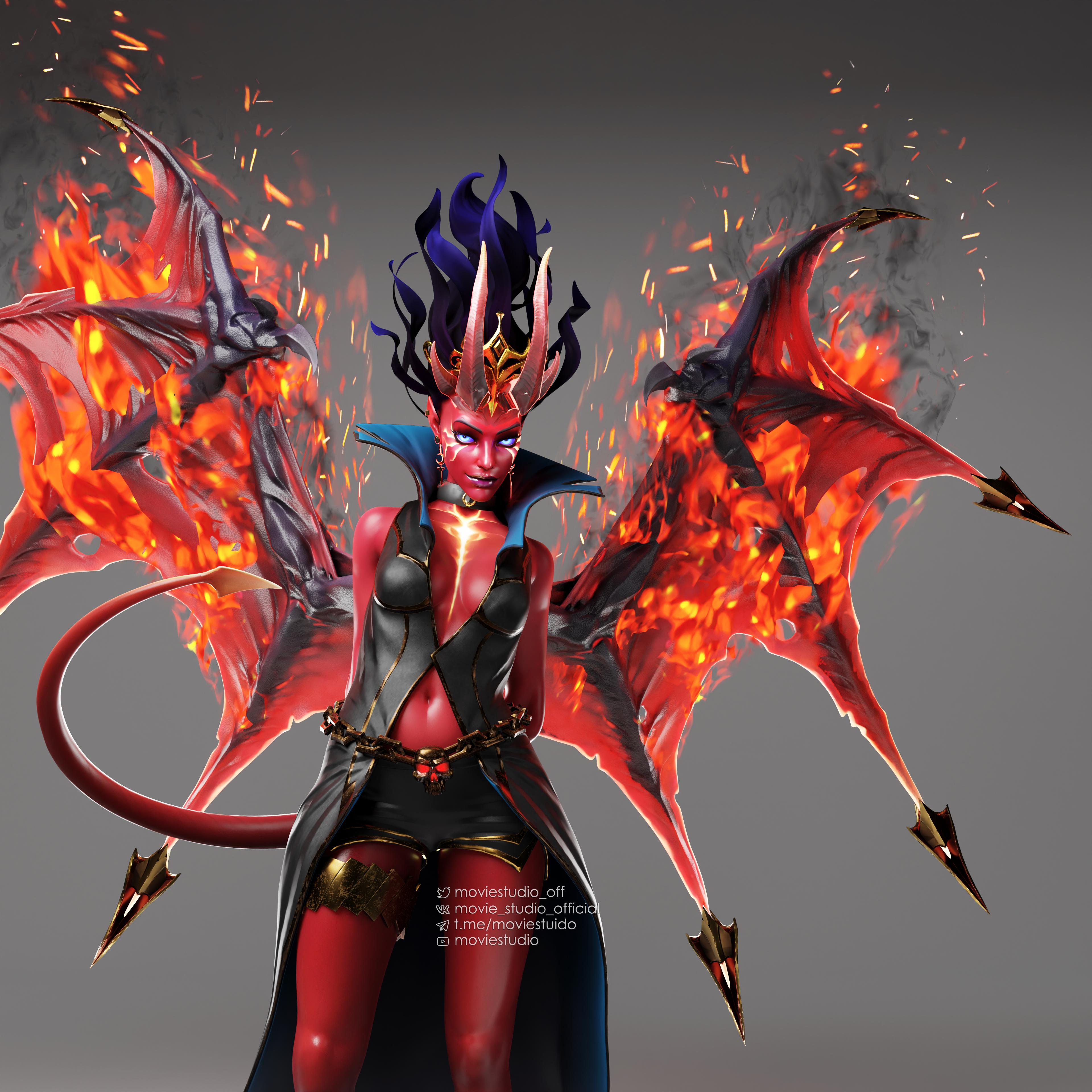 3840x3840 Queen of Pain arcana. Blender Art