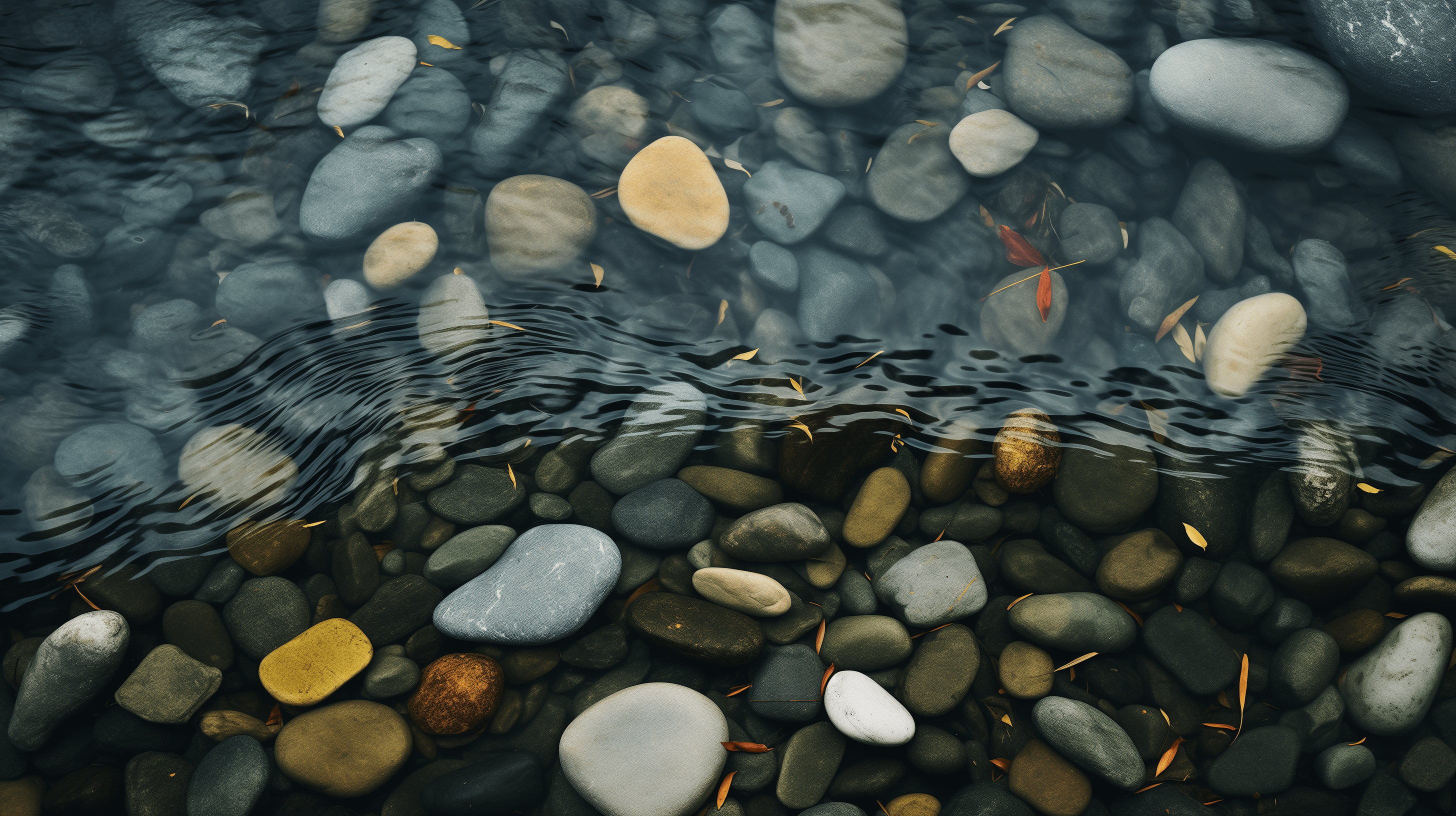 2912x1632 Serene Pebble Pond HD Wallpaper