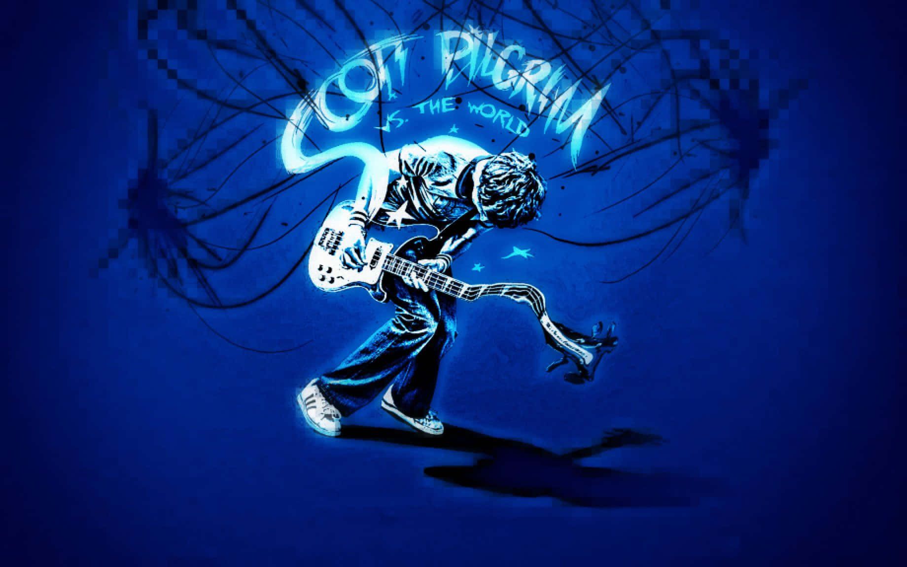1840x1150 Download scott pilgrim in Blue Mode Wallpaper