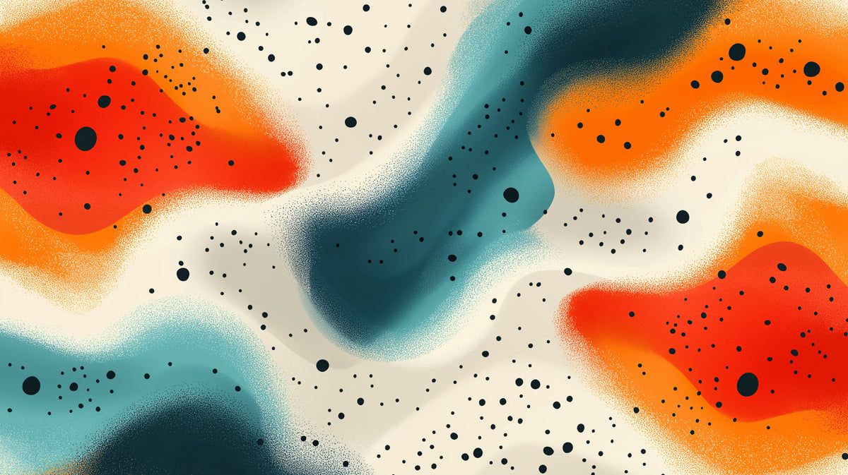 1200x673 Organic Abstract Blob Pattern Mural Wallpaper. Colorful and Playful Art