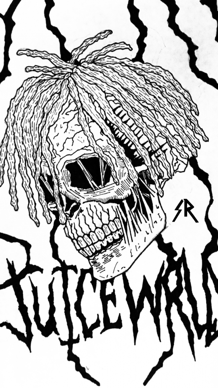 750x1334 Juice Wrld Anime Art .