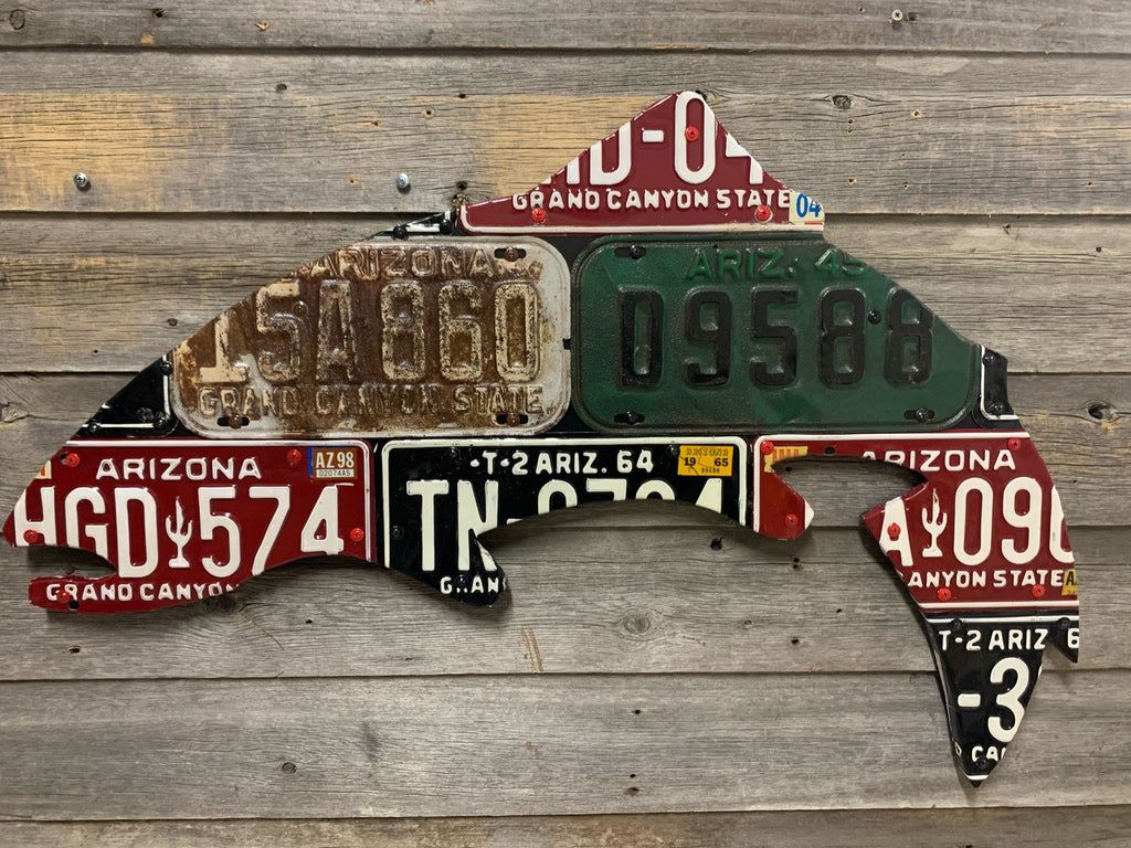 1024x768 Arizona Trout Vintage License Plate Art– Cody's Fish