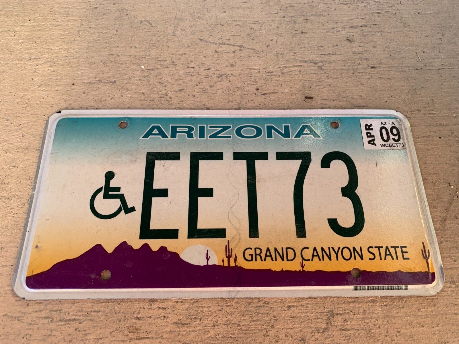 1600x1200 Arizona License Plate Sunset Wheelchair Handicap [ EET73 ] FREE SHIPPING