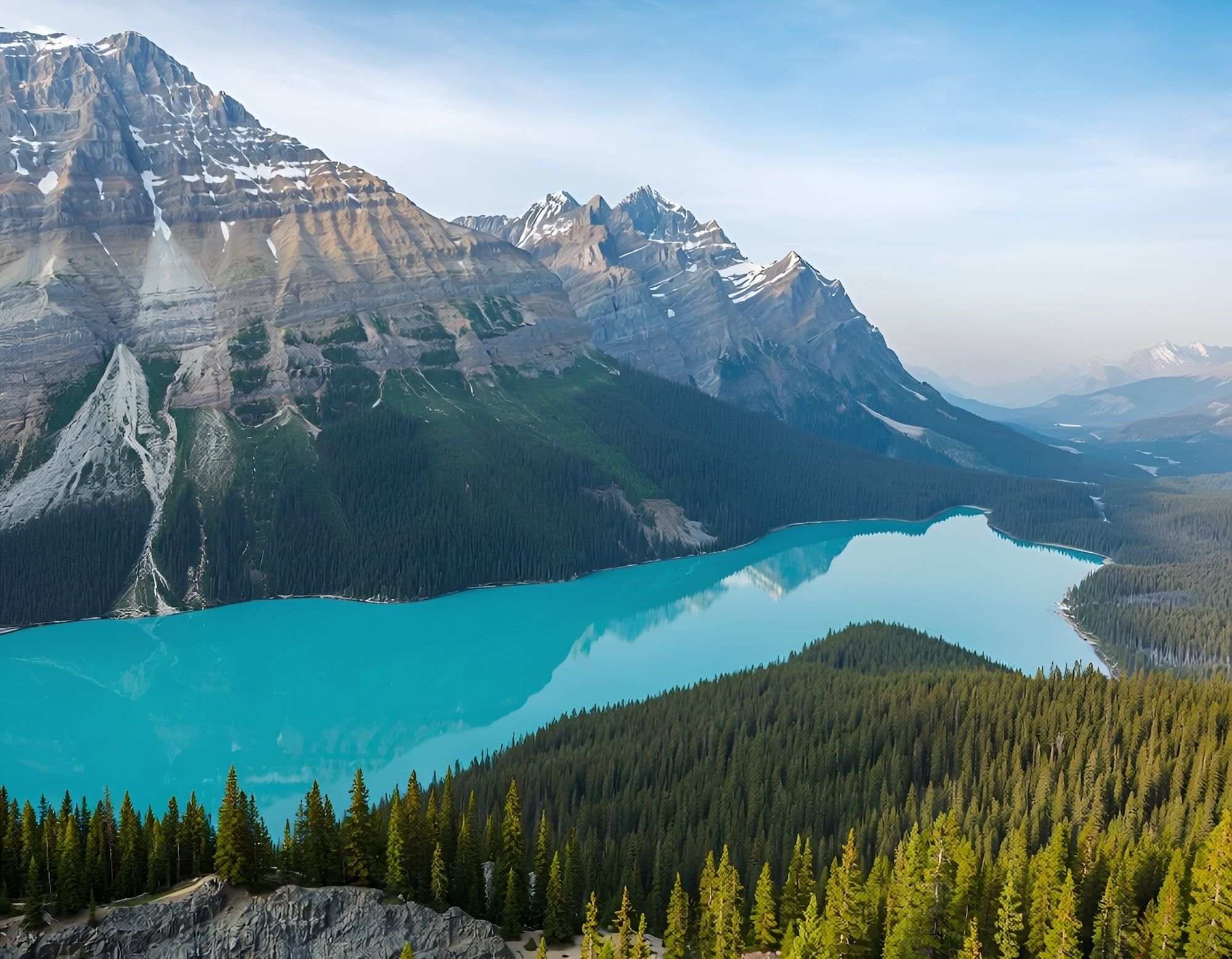 2000x1556 The blue of this lake looks unreal': Canada's Lake Peyto, a dazzling turquoise gem hidden in the heart of the Rockies