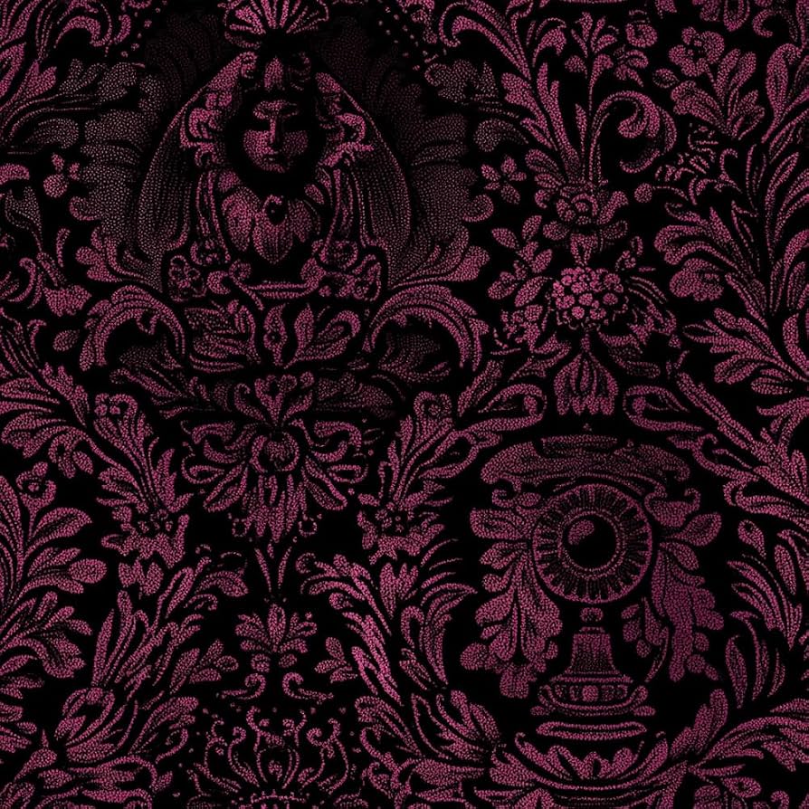 894x894 MuralPeel 18x236 Damask Ornate Magenta Dark Face Flower Peel and Stick Wallpaper Self Adhesive Removable Easy Peel Off Stick on Wall Paper for Bedroom Cabinet Renter