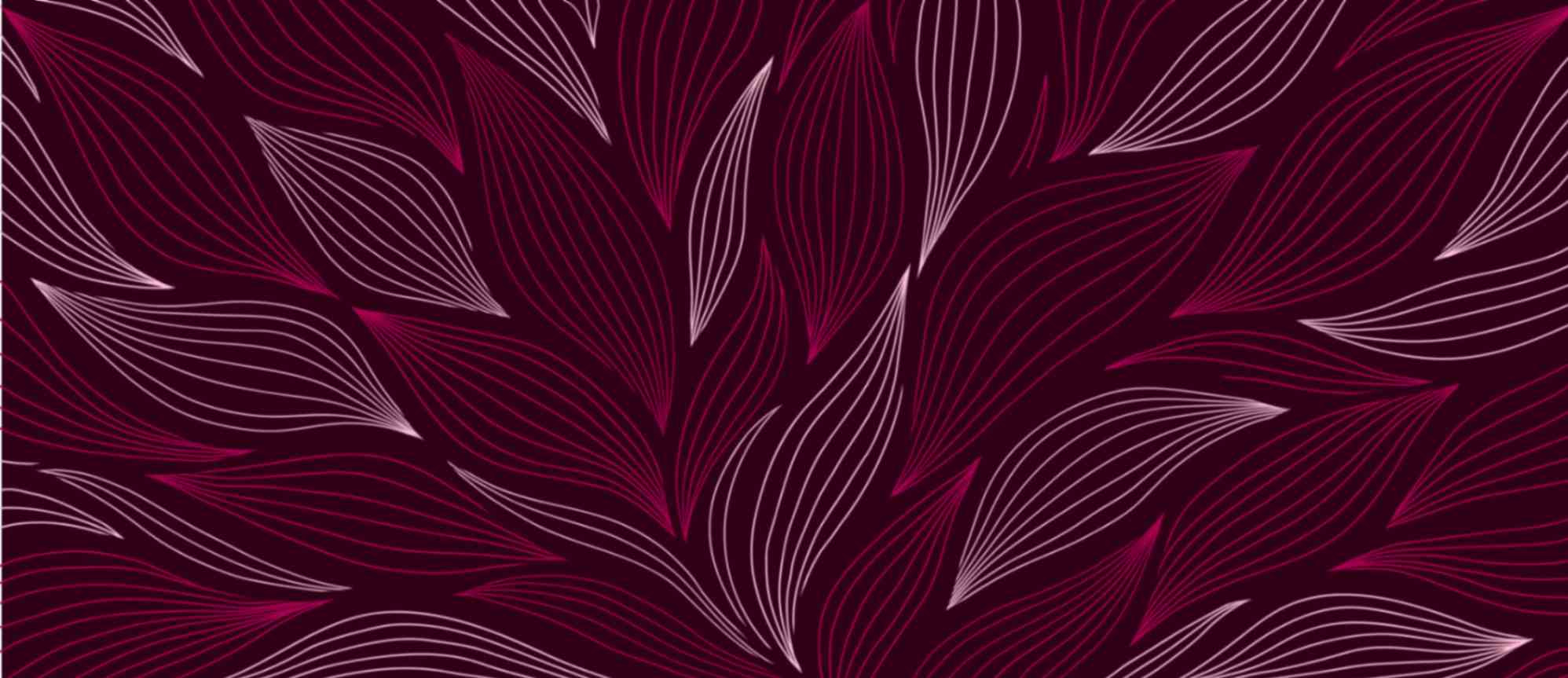 1996x863 Elegant Dark Red with Light Pink Leaf Wallpaper®