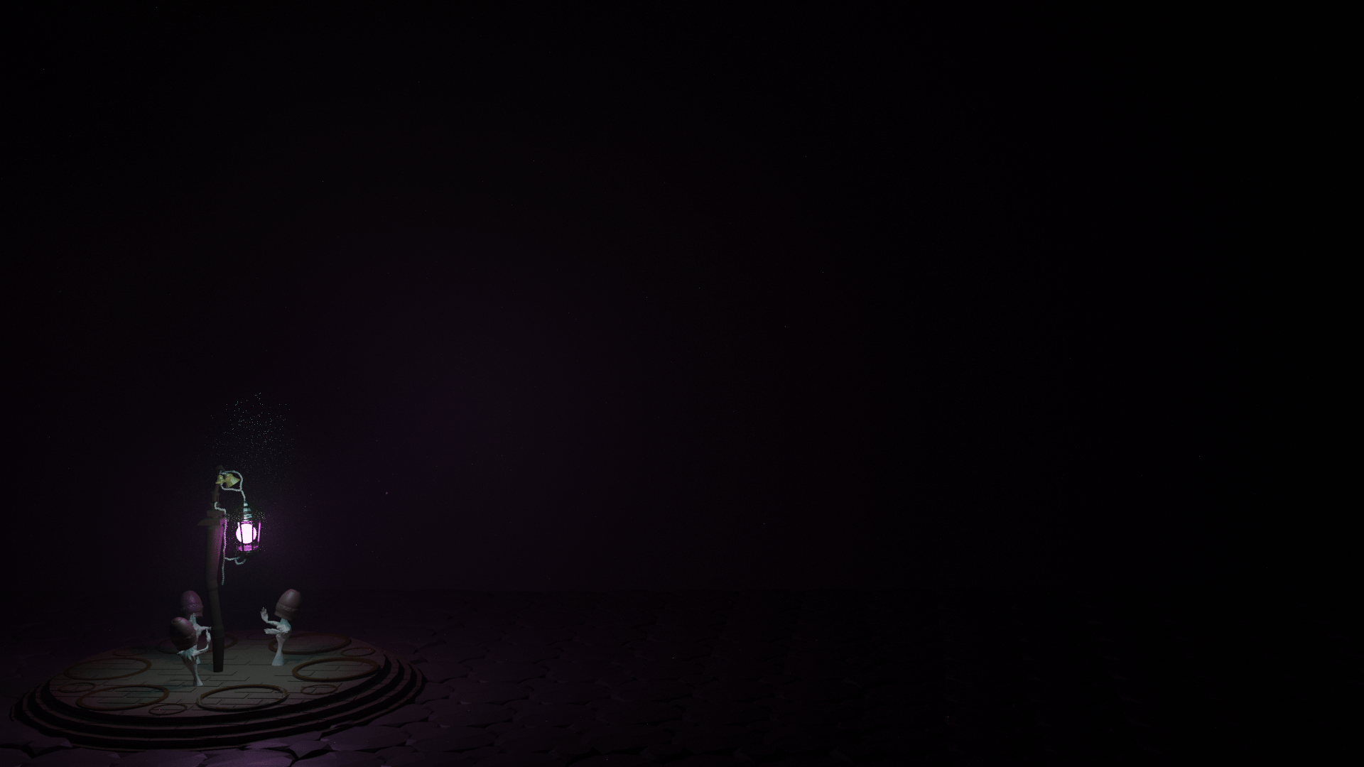 1920x1080 Always liked the aesthetic of the lamps in Bloodborne, made a minimalist wallpaper in blender