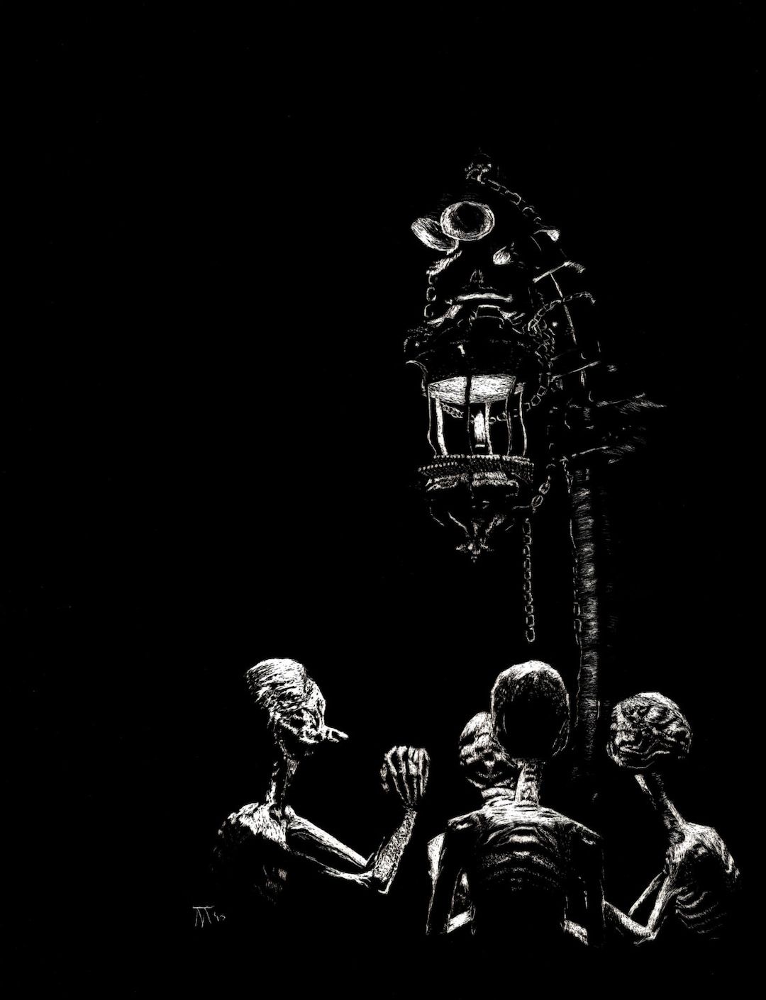 1080x1411 PRINT of Bloodborne Lamp