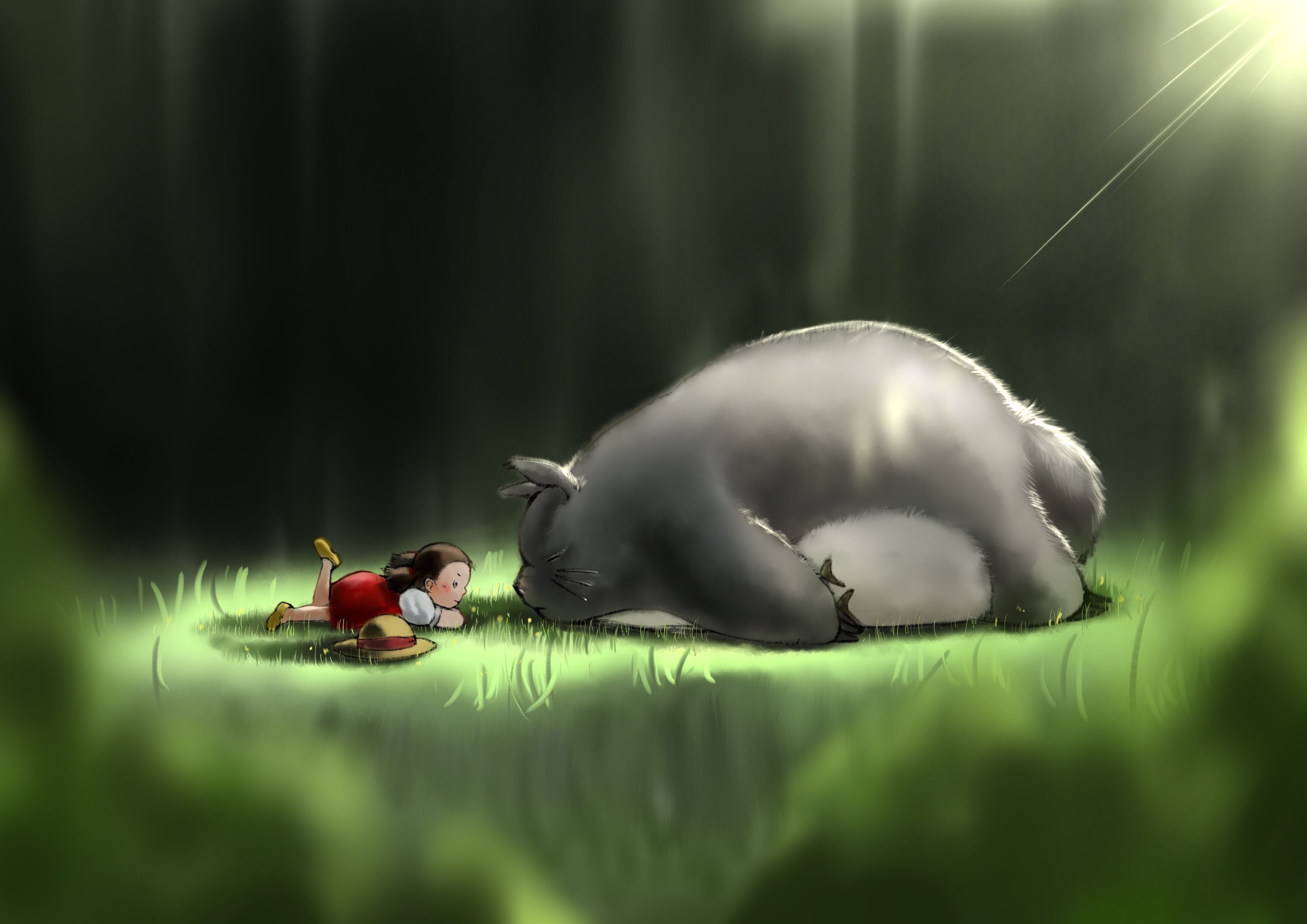 3508x2480 Download Mei Kusakabe Totoro (My Neighbor Totoro) Anime My Neighbor Totoro HD Wallpaper by りゅうx2480