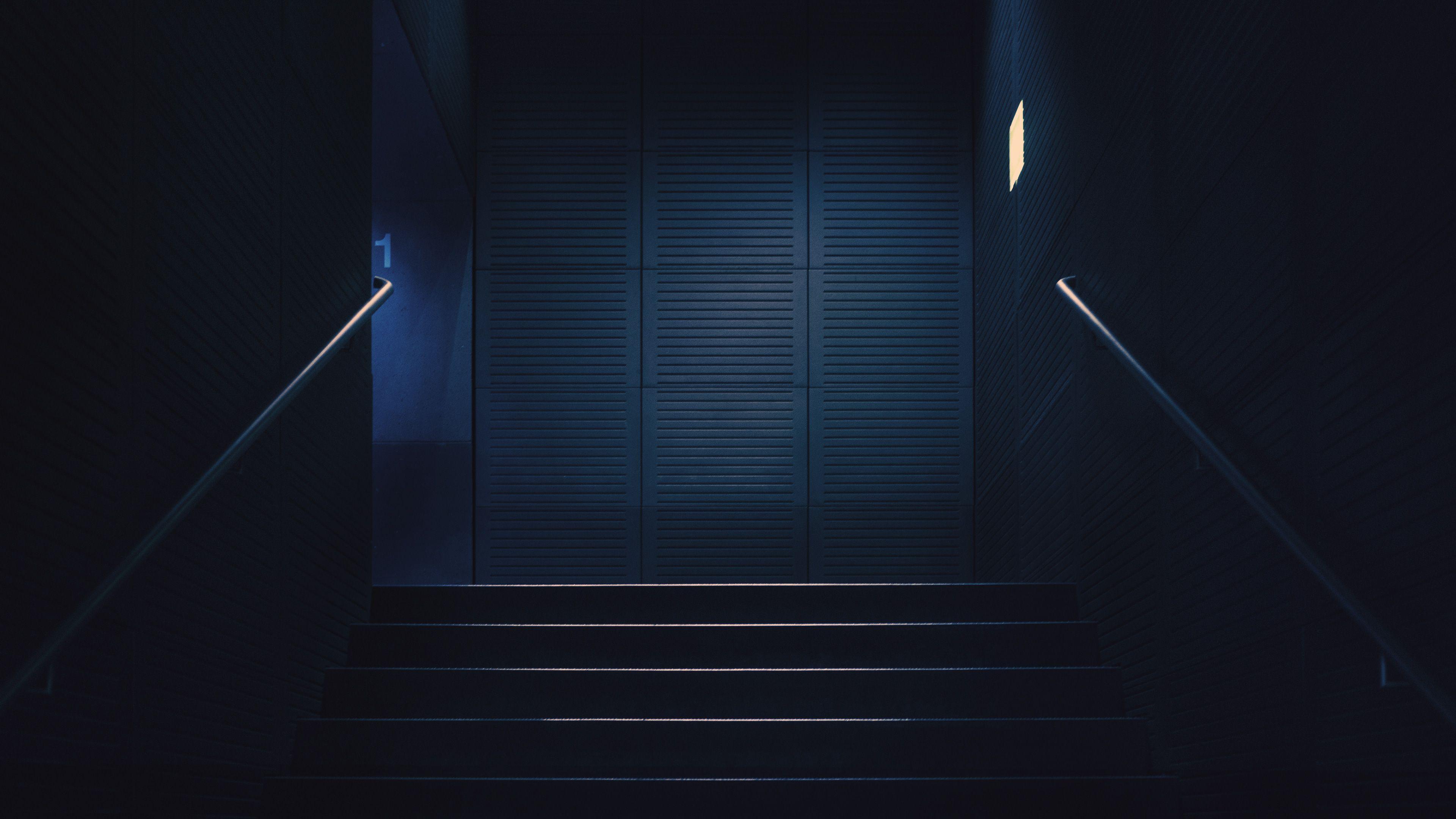 3840x2160 Wallpaper 4k Stairway Dark Lights Minimalism 4k 4k Wallpaper, Dark Wallpaper, Hd Wallpaper, Minimalism Wallpaper, Stairs Wallpaper