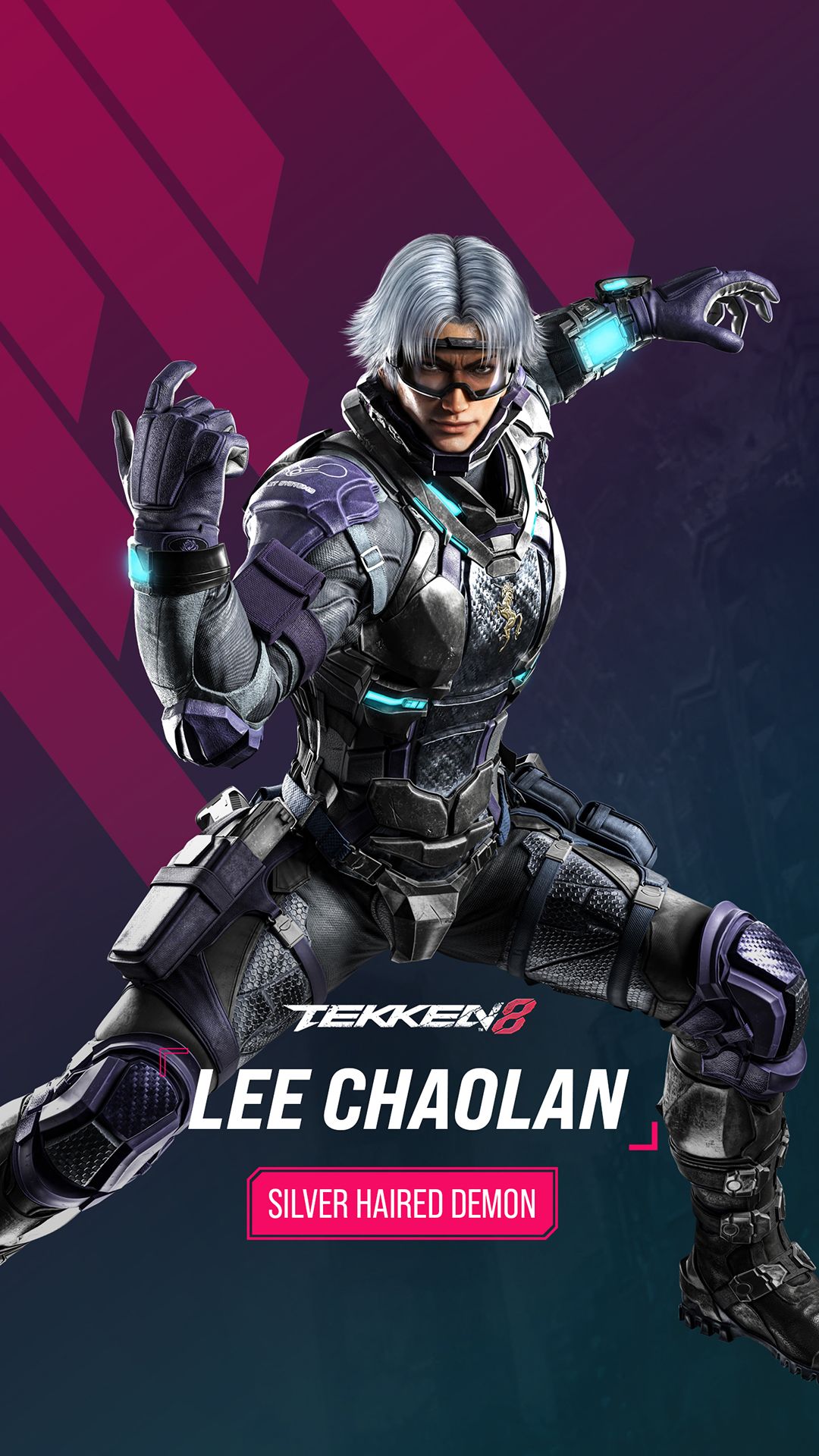 1080x1920 Tekken 8 Lee Chaolan Wallpaper with Monocle