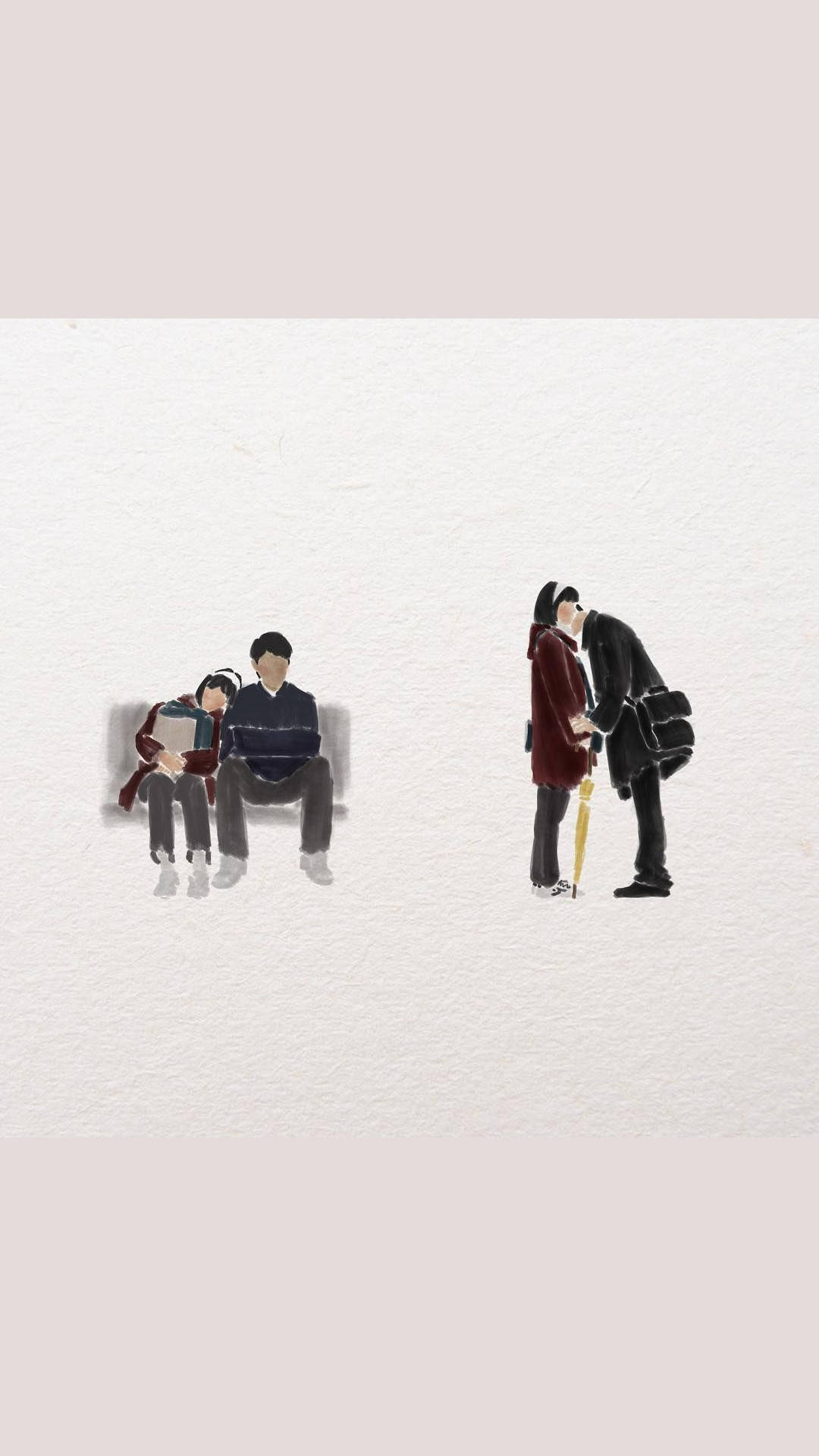 1080x1920 Download Reply 1988 Deok Sun And Jung Hwan Watercolor Wallpaper