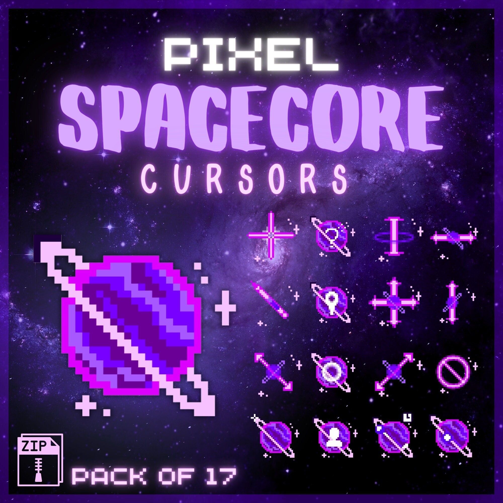 2000x2000 Spacecore Animated Cursors, Windows PC Mouse Pointer Set, Pixel Art Desktop Aesthetic, Instant Download, Full 17 State Cursor Pack