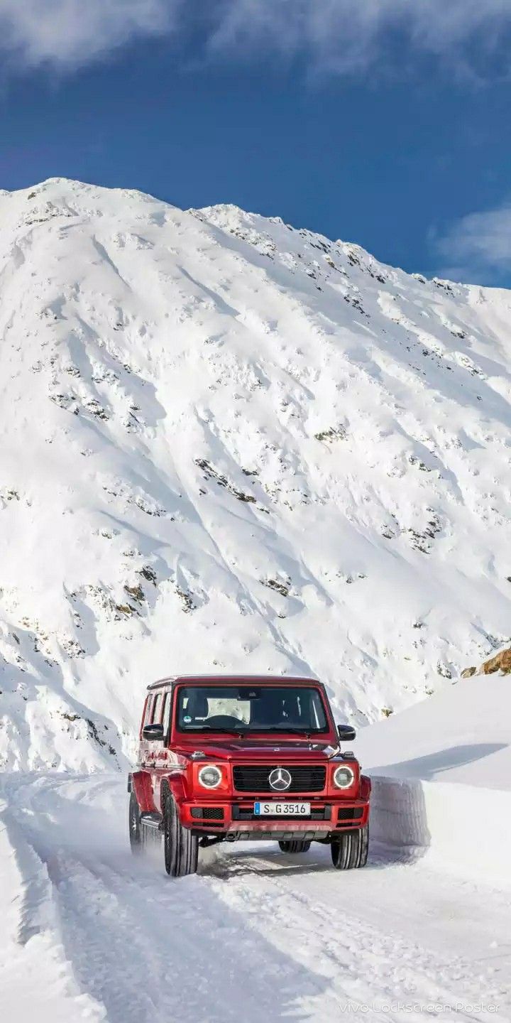 720x1440 Mercedes Benz Wallpaper. Red g wagon wallpaper 4k, Red suv snowy landscape, Red suv in snowy forest