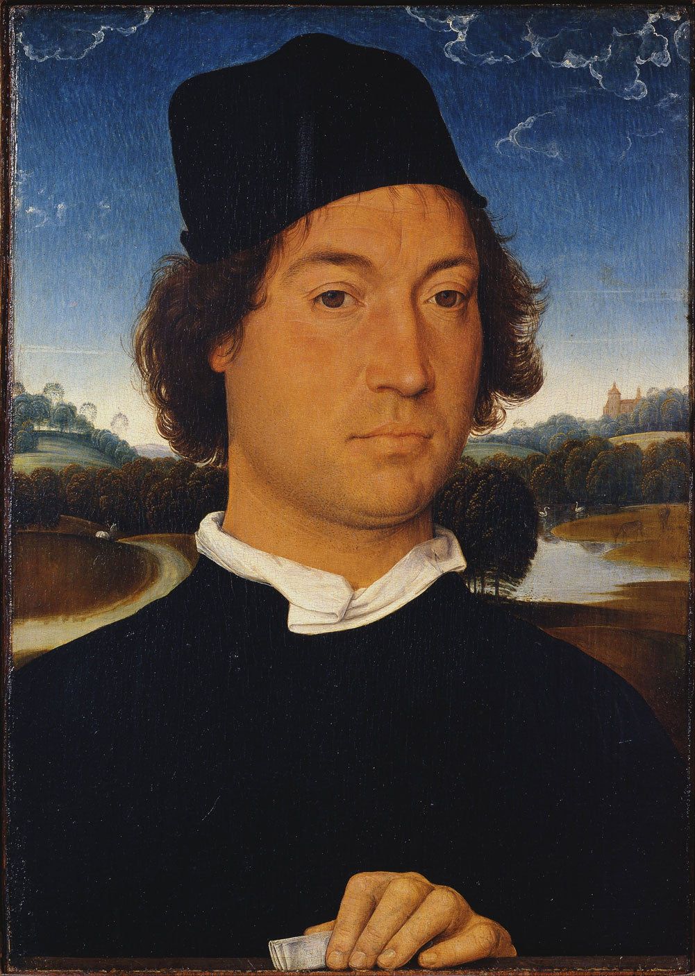 1001x1407 Hans Memling of an Unknown Man with a Letter