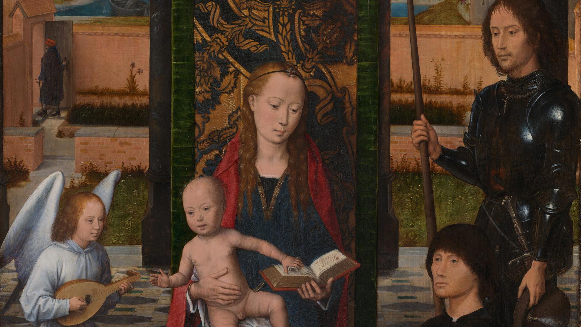 1920x1080 Hans Memling. The Virgin and Child with an Angel. NG686. National Gallery, London