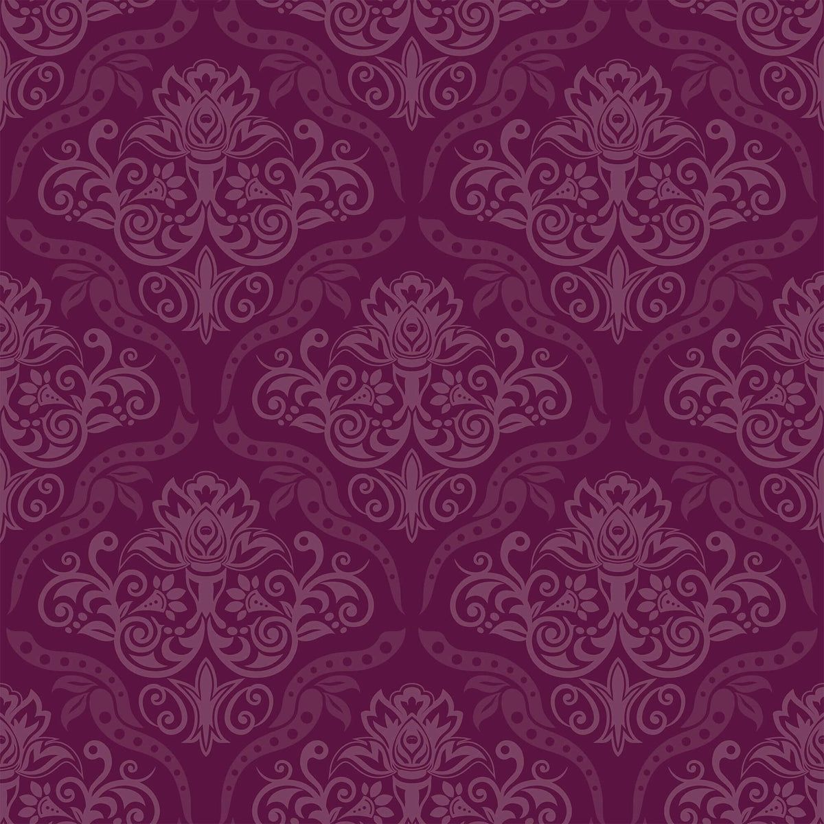 1200x1200 Purple Damask Basic Peel and Stick Removable Wallpaper 0186