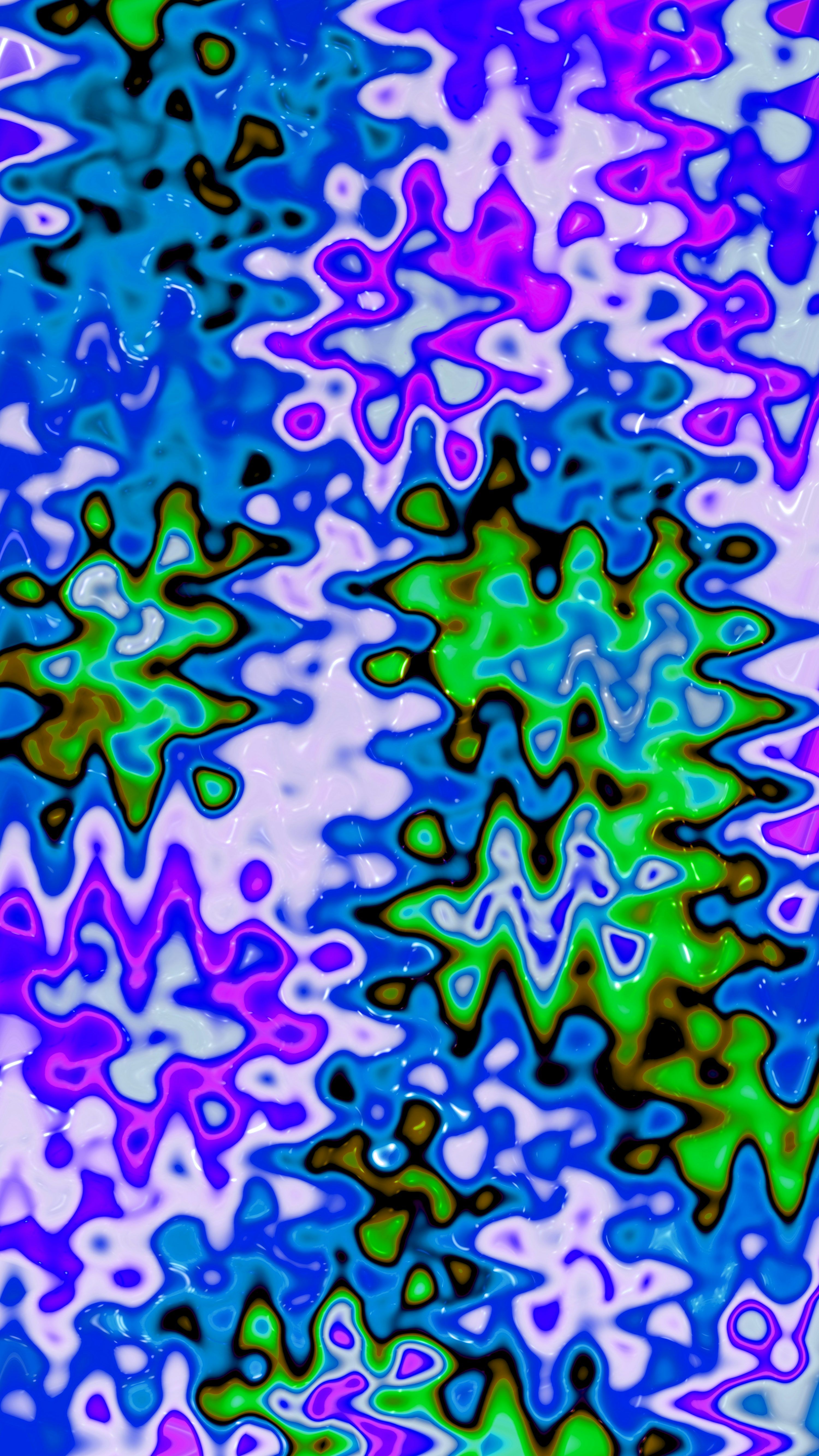 3000x5333 Abstract wavy pattern of blue, purple, and green