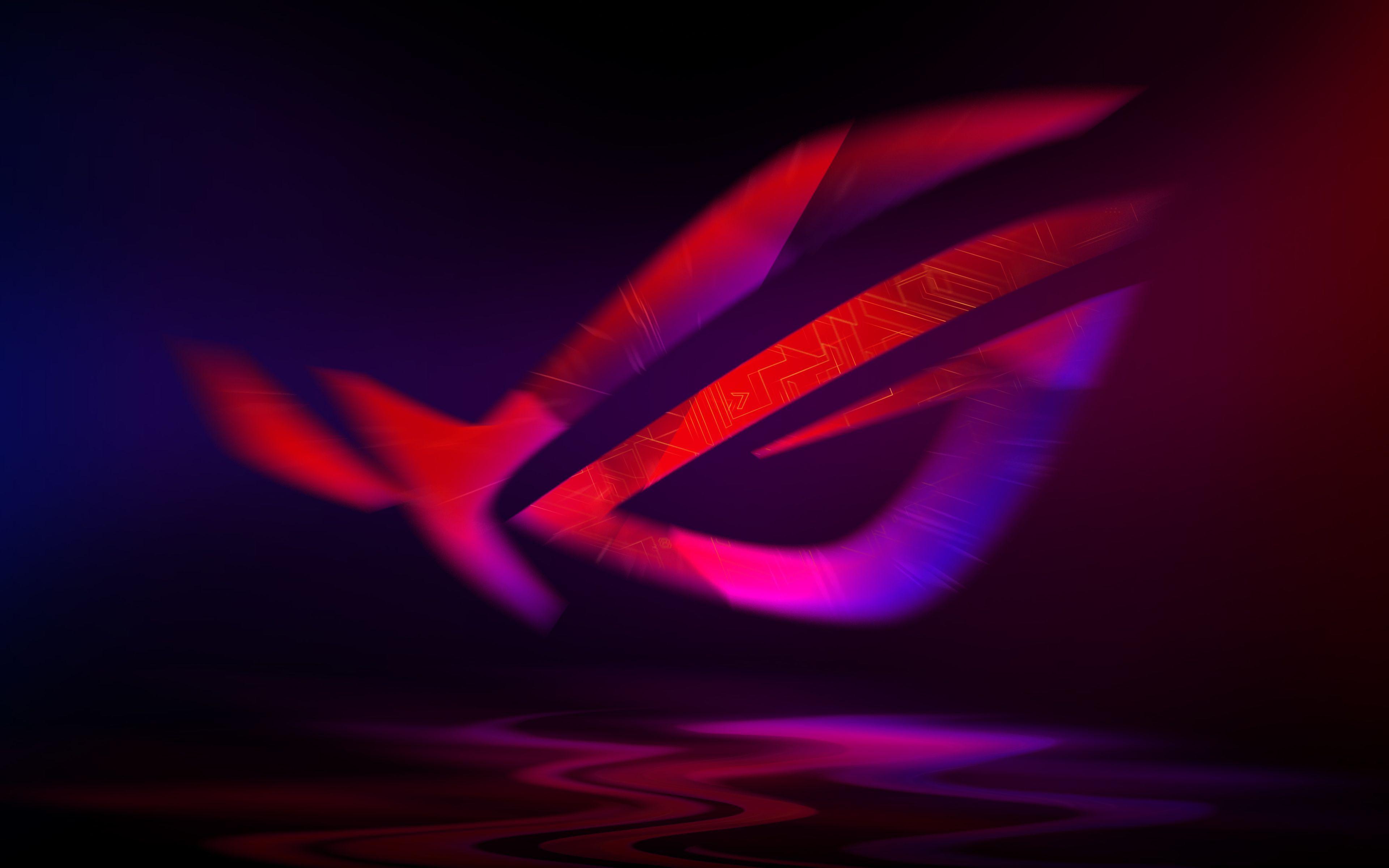 3840x2400 Download wallpaper 4k, Republic of Gamers, abstract logo, creative, purple background, ASUS, cityscape, RoG for desktop with resolution 3840x2400. High Quality HD picture wallpaper