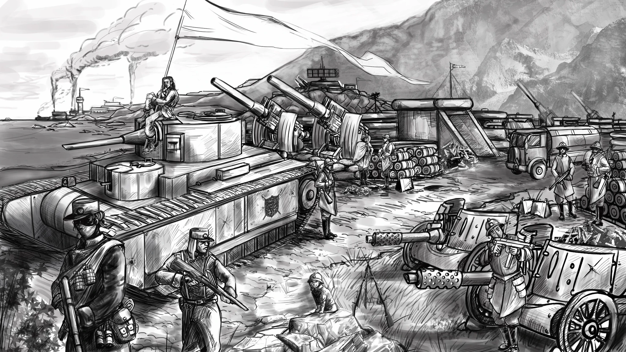 2048x1152 Foxhole on X: Community Highlight: Blue Rose banner by Mr.Barba #fanart # foxhole #MMO / X