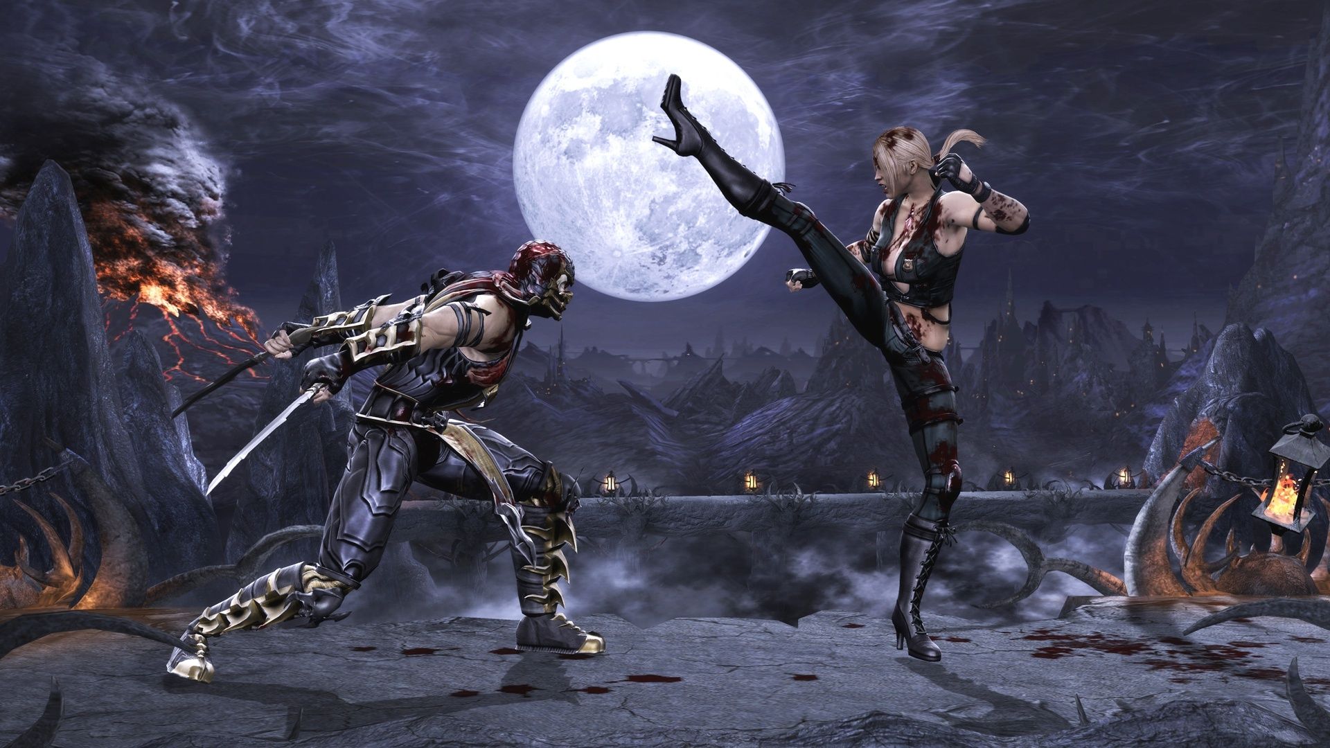 1920x1080 Free Mortal Kombat, Scorpion, Sonya Blade, Komplete Edition wallpaper for desktop and phone