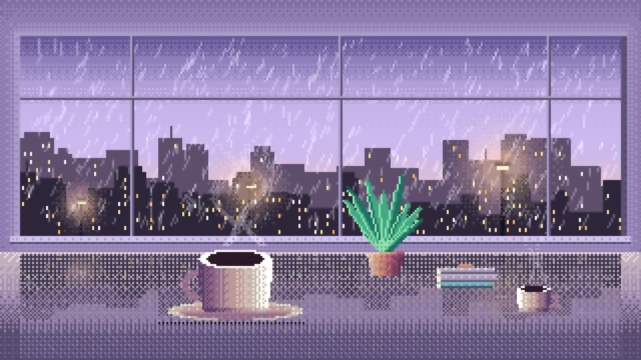 1280x720 Lofi Rain Wallpaper for Desktop & iPhone