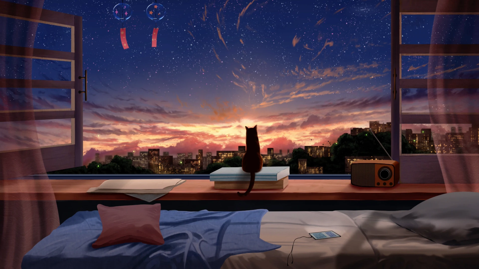1920x1080 Evening Window View Live Wallpaper