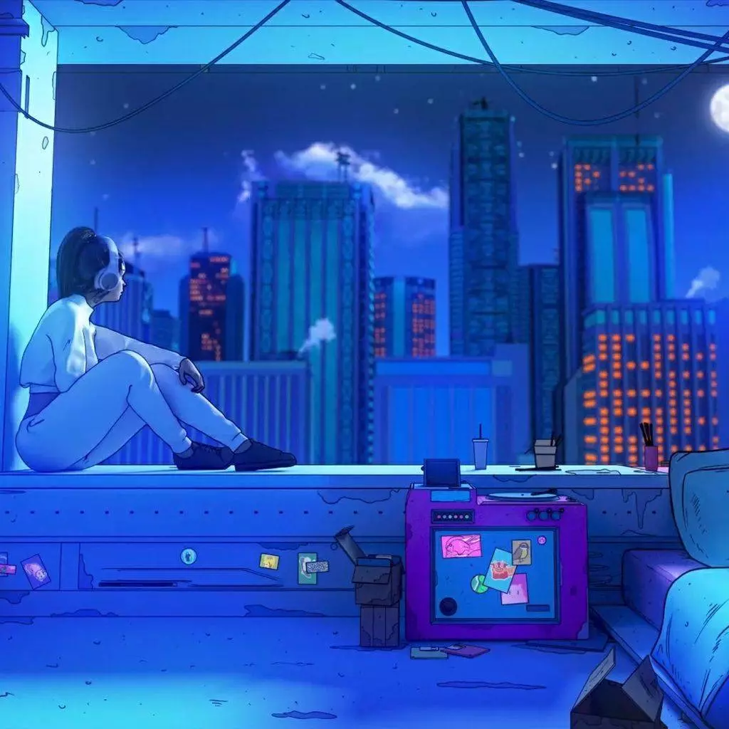 1024x1024 Live wallpaper Evening Window with Lofi Hiphop download on