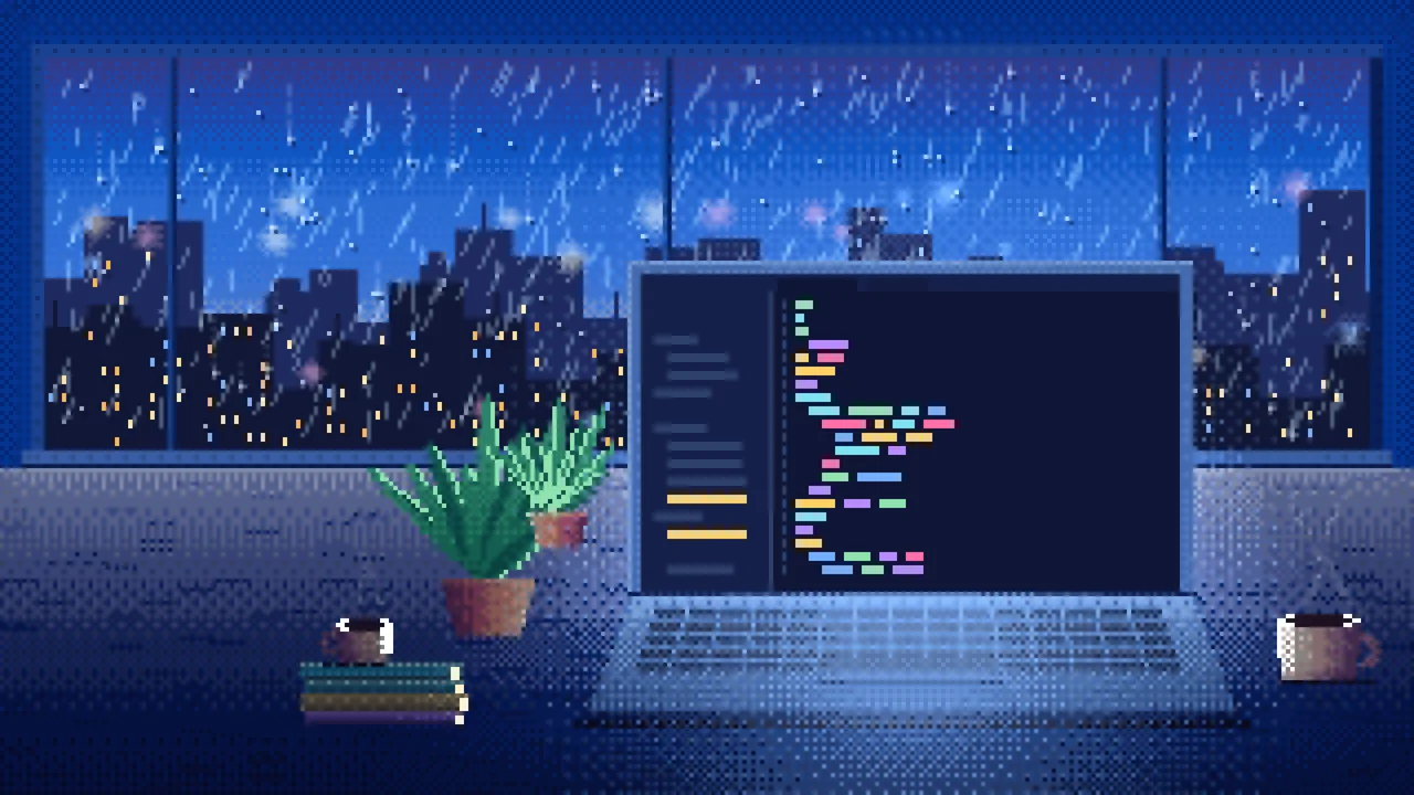 1280x720 Lofi Rain Wallpaper for Desktop & iPhone