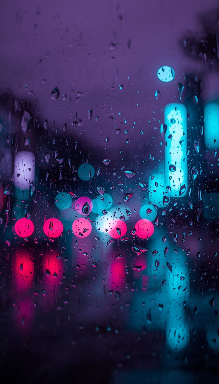 768x1344 cozy lofi aesthetic wallpaper glass window rain