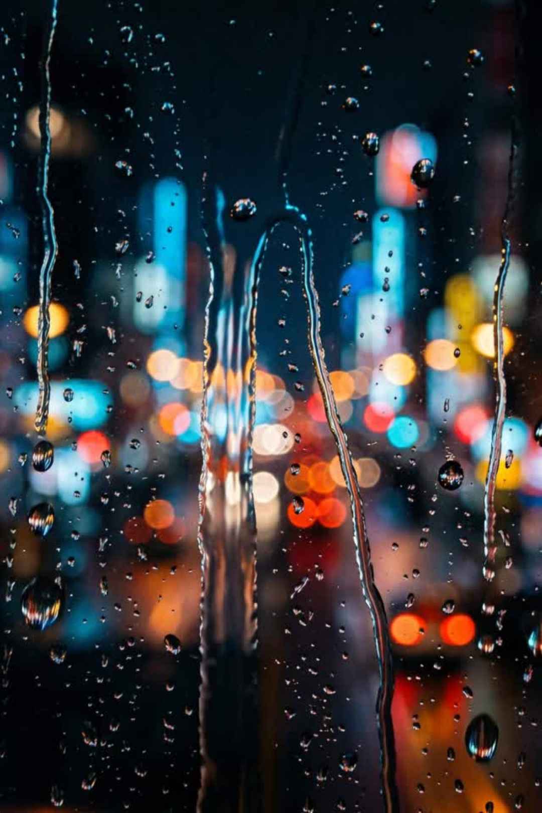 1080x1620 Rain on Window Night LoFi Aesthetic Bokeh Background Free Stock Video