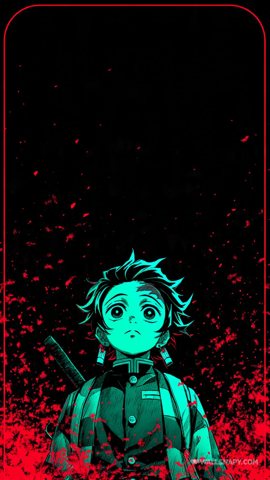 1080x1920 Demon slayer tanjiro sea green amoled 4k wallpaper