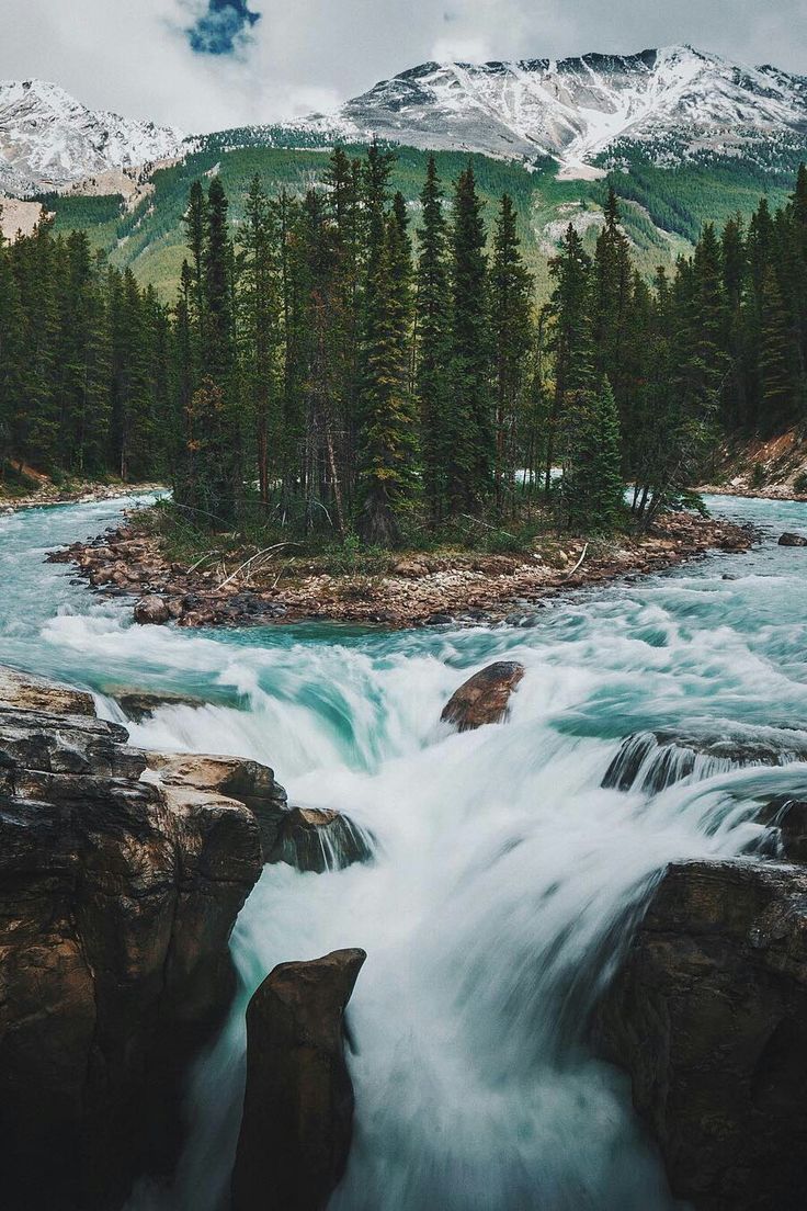 736x1104 FOLK. Nature Photography Falls Landscape. Wapta falls canada, Mountain forest river scenery, Winter mountain river wallpaper