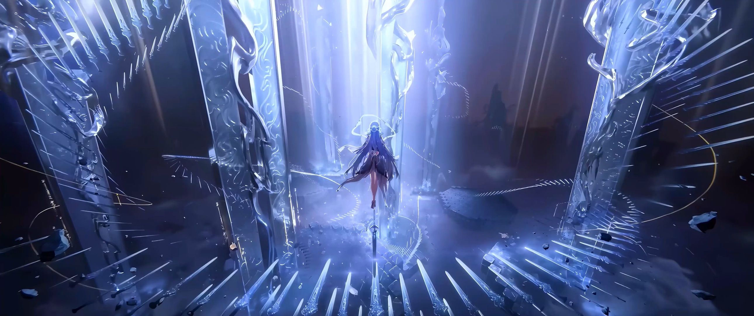 2580x1080 Qingxiao Thousands Of Swords Wuthering Waves Live Wallpaper