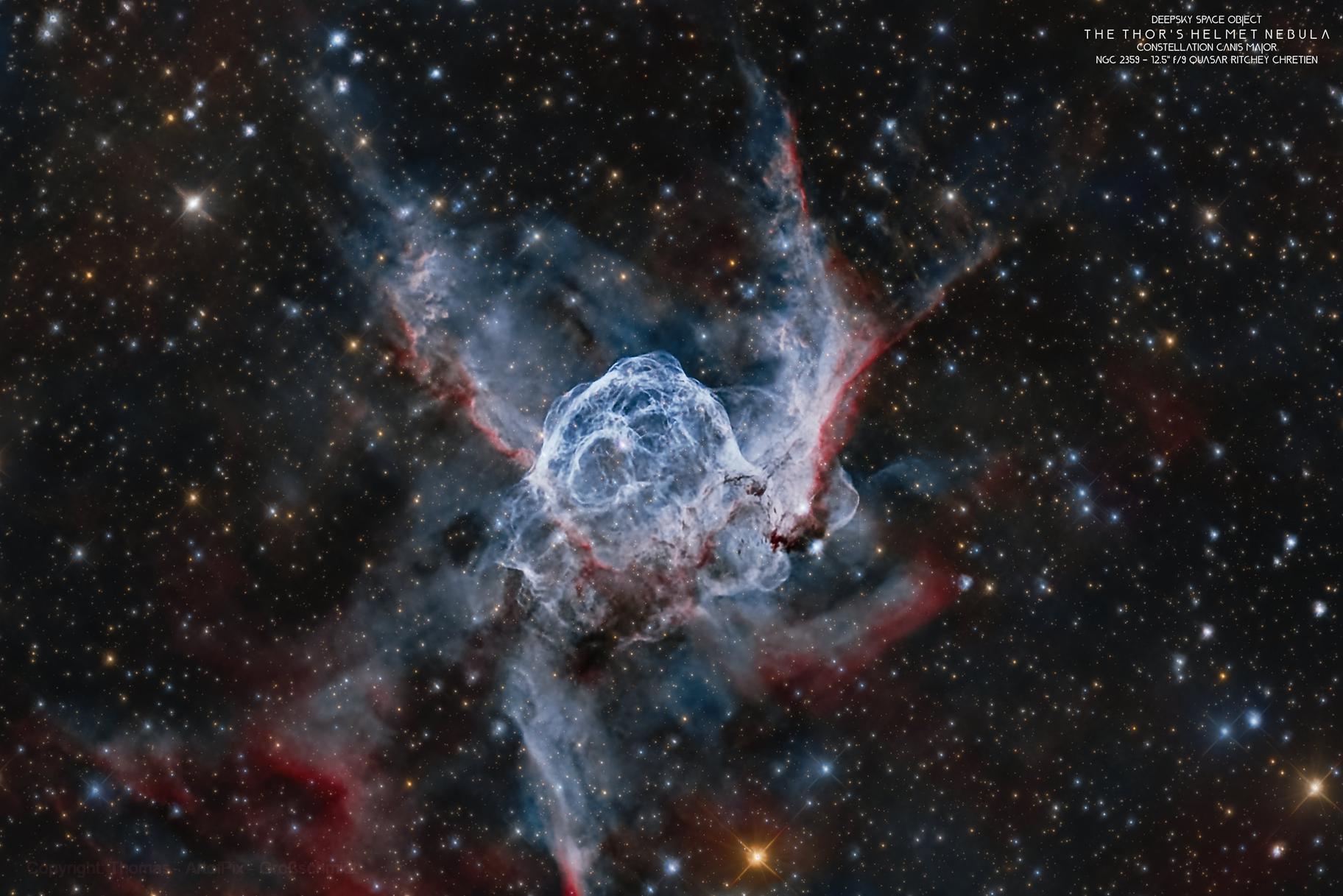1824x1217 THE THOR'S HELMET NEBULA 2359 Sky 2860mm LRGBHOO Canis Major