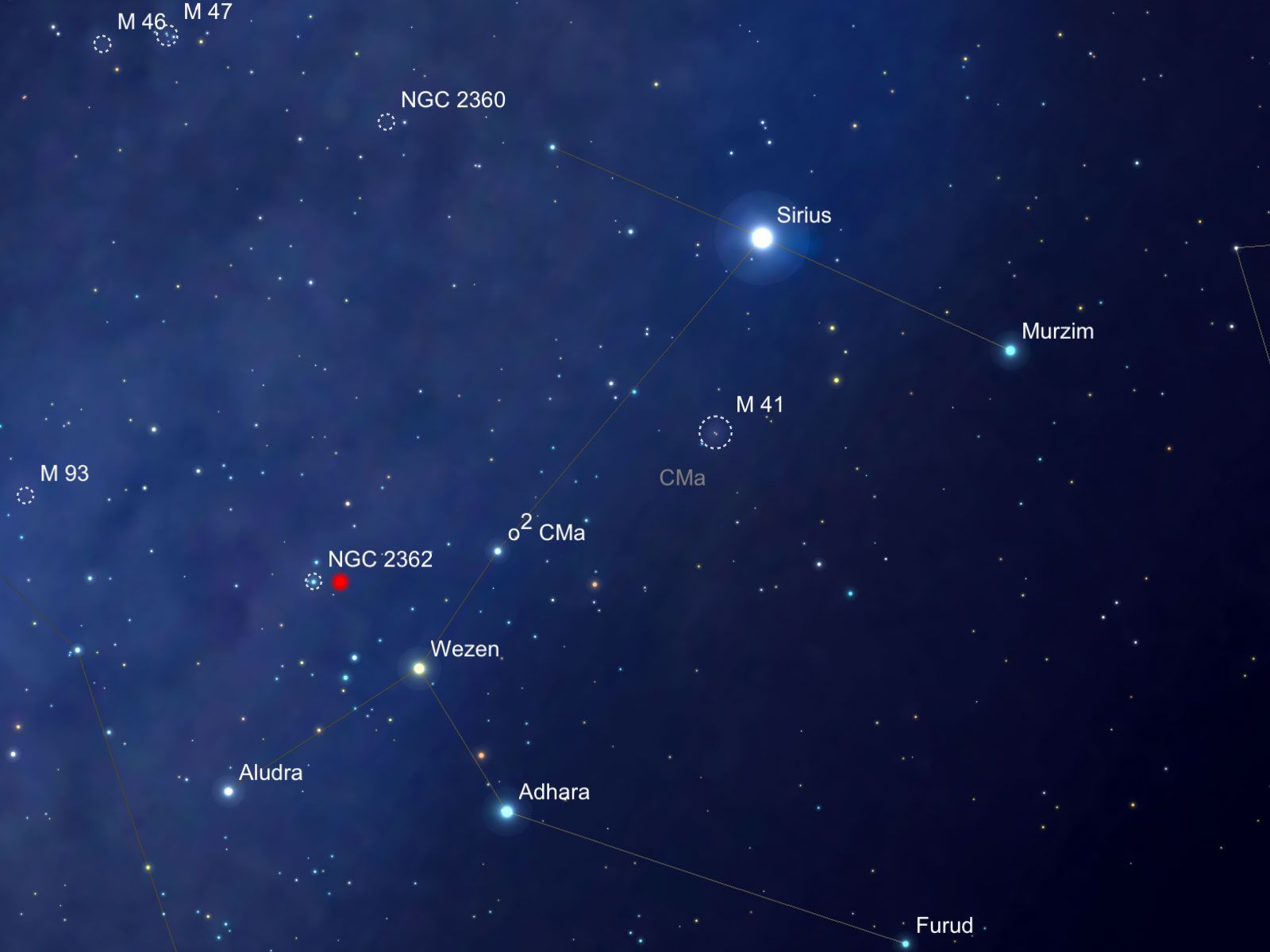 1600x1200 NGC 2362 Canis Major Cluster