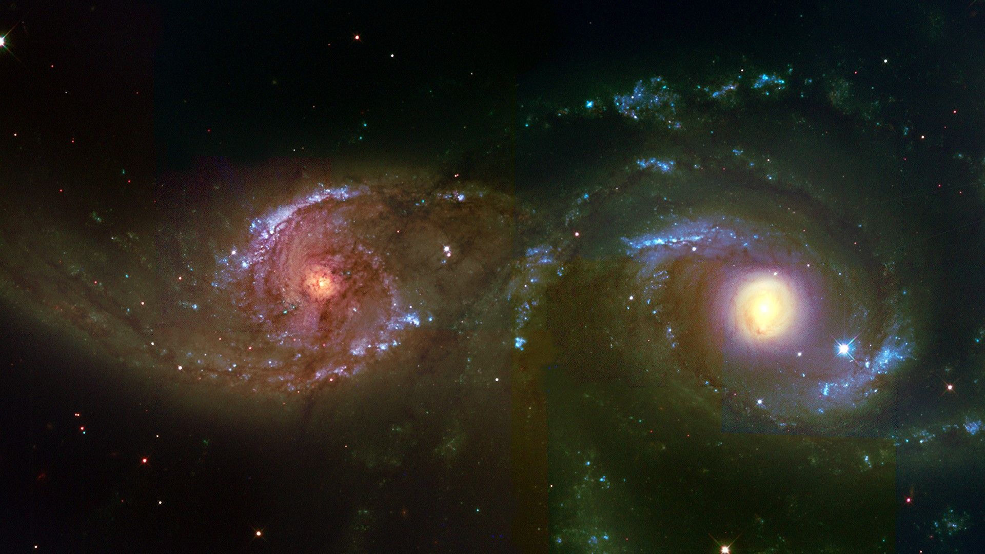 1920x1080 Interacting Galaxies NGC 2207 and IC 2163 in Canis Major. Windows Spotlight Image
