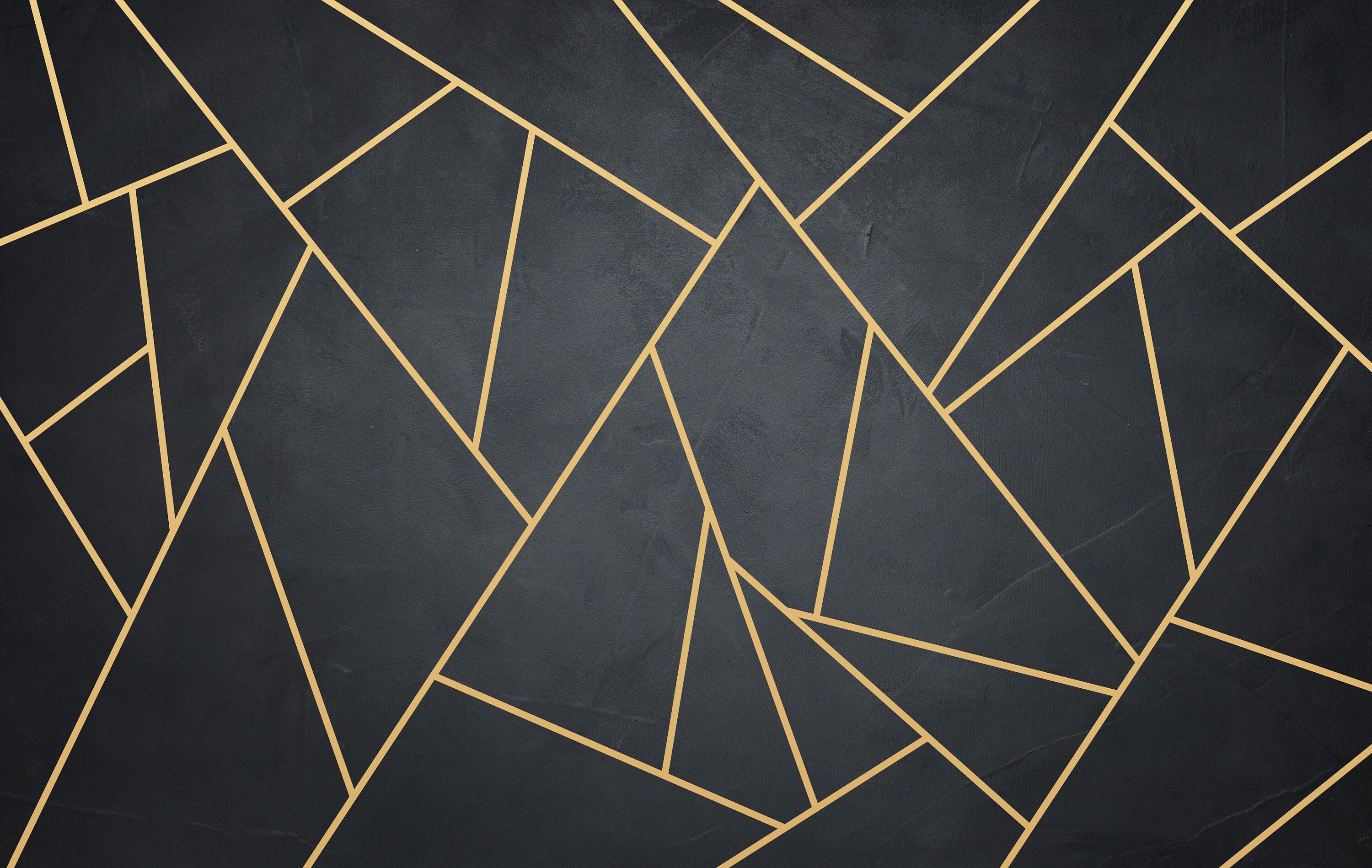 3000x1898 Black and Gold Geometric Wallpaper: Abstract Wall Mural