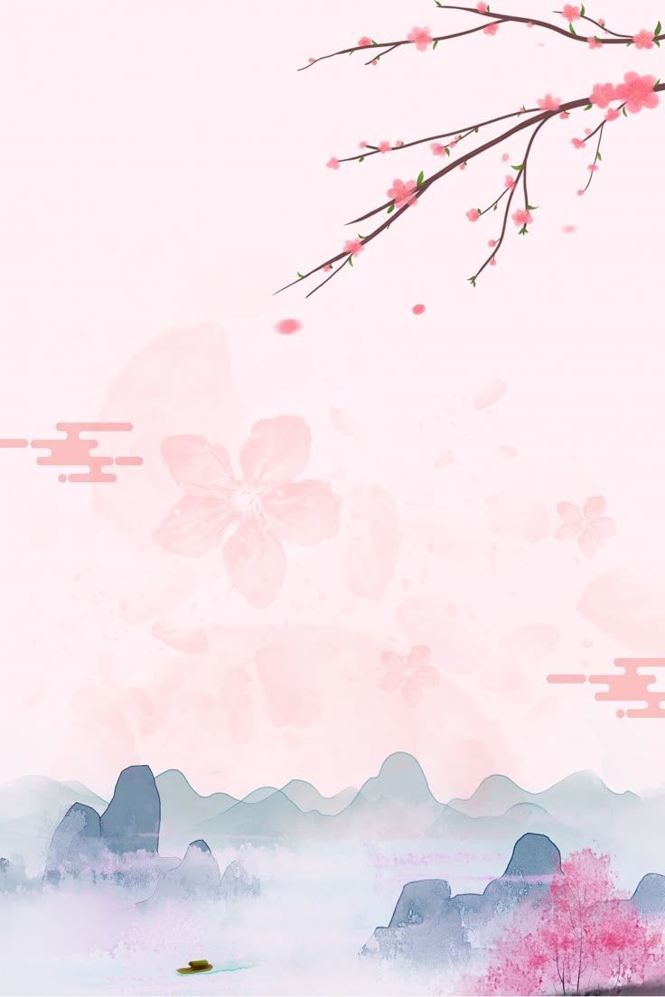 736x1104 Pink Chinese Style Spring Flower Viewing Apricot Flower Far