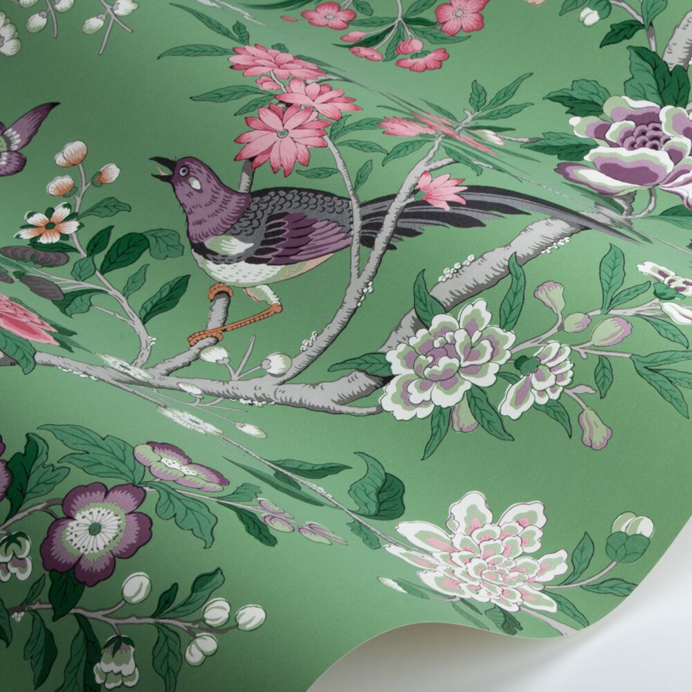 1000x1000 Chinoiserie Hall By Sanderson Green Lotus Pink