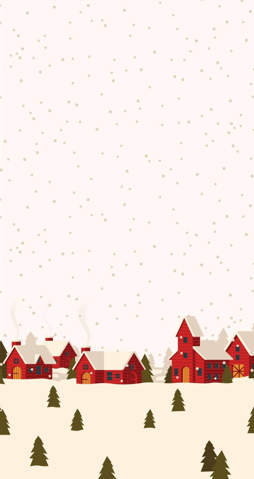 852x1608 Download Cute Christmas iPhone Village Wallpaper