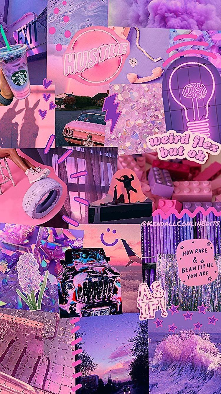 750x1334 Purple Aesthetic Wallpaper Collage / Aesthetic Purple Wallpaper Posted By Ethan Thompson / Collage, poster, advertisement, wall, design, minimal, decor