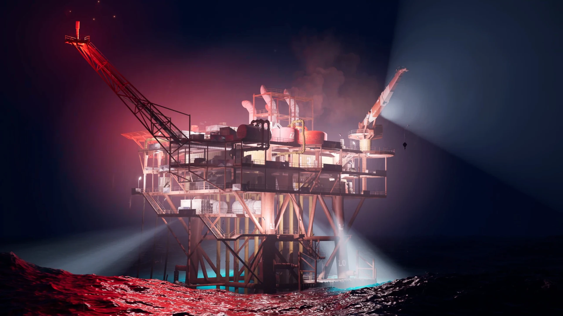 1920x1080 Rust Style Oil Rig. VIDEO. Unreal Engine 5