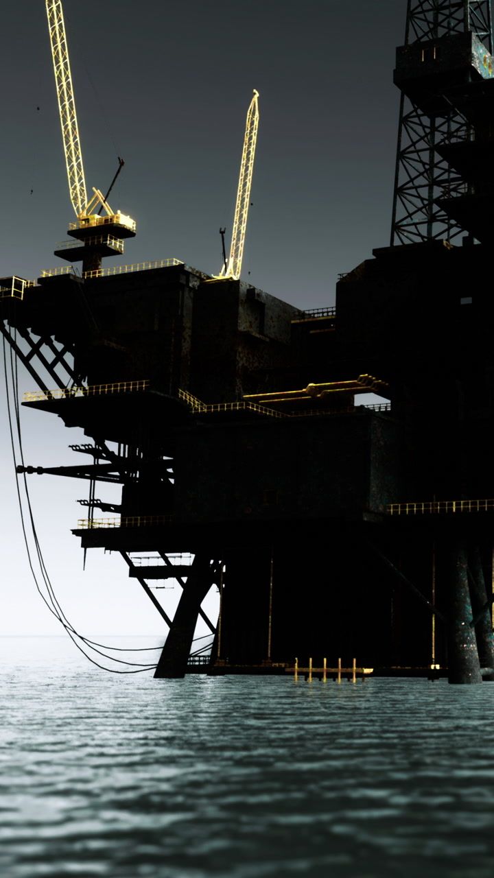 720x1280 Offshore oil drilling scene