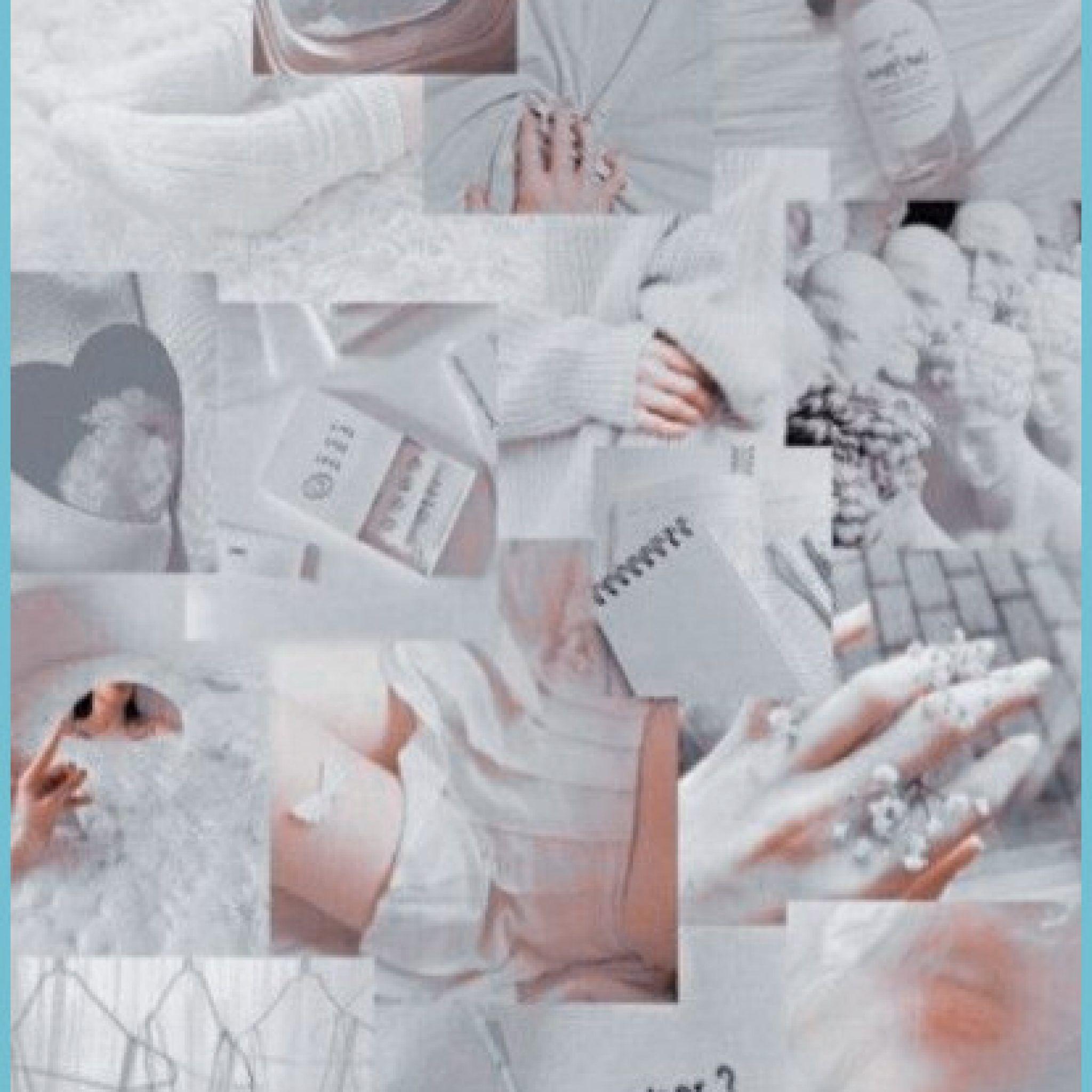 2048x2048 White Aesthetic Collage Wallpaper Aesthetic Wallpaper