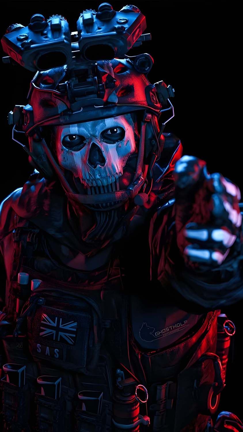 844x1500 Ghost MW3 Wallpaper
